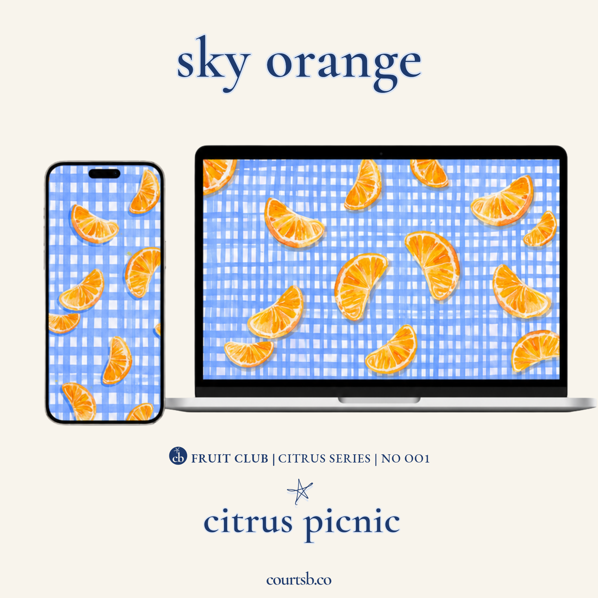 Citrus Picnic Pack wallpaper grid — all five gingham picnic colorways